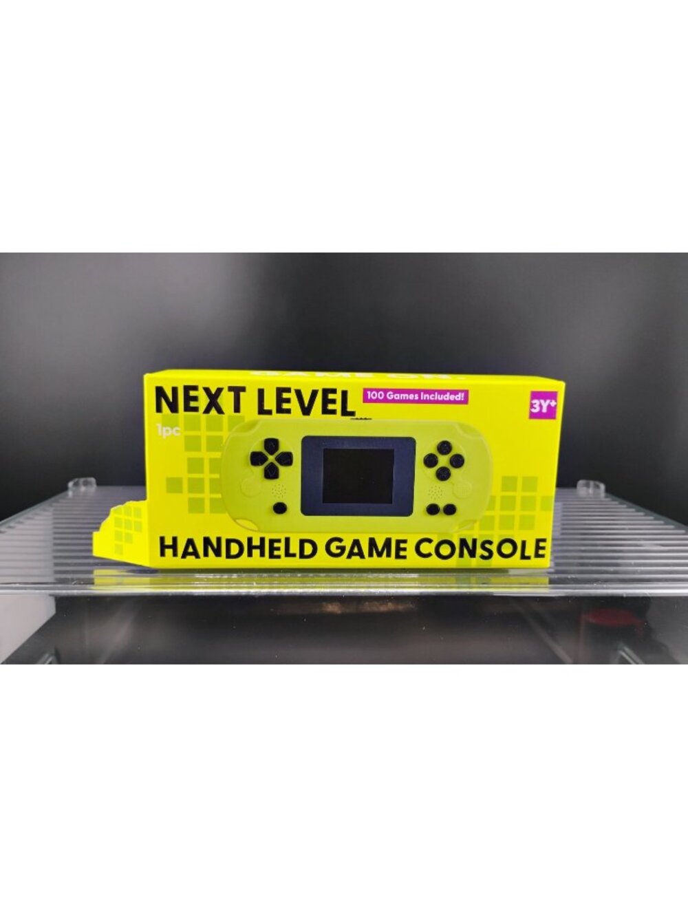 Yellow Handheld Game Console With 100 Built-In Games